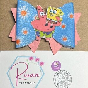 Blue and Pink Cartoon Hair Bow